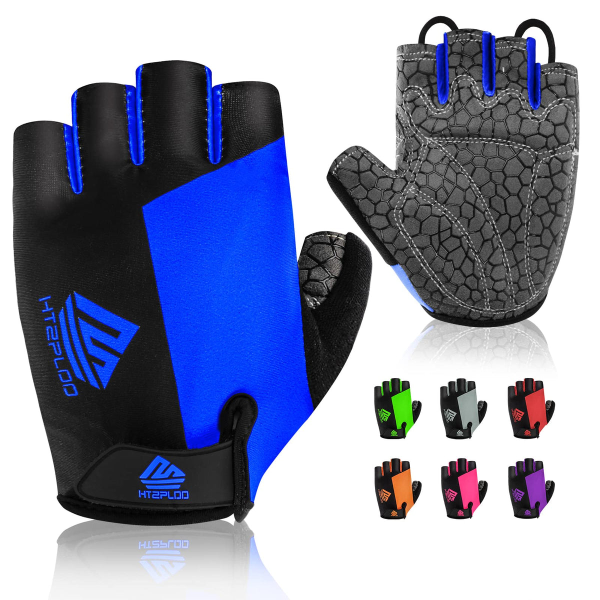 HTZPLOO Lightweight Half-Finger Padded Cycling Gloves