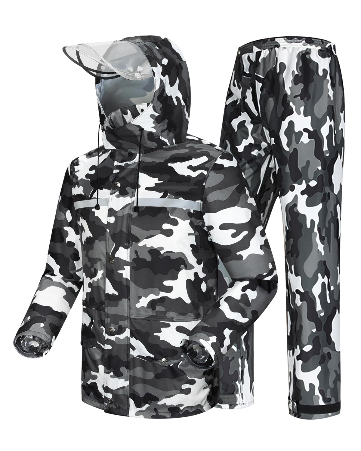 iCreek Unisex Hi-Vis Waterproof Reflective Rain Suit