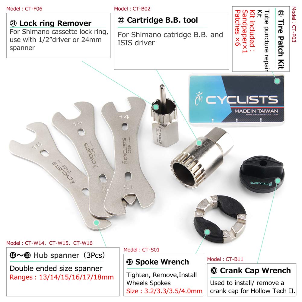 23-Piece Bicycle Repair and Maintenance Tool Kit with Case