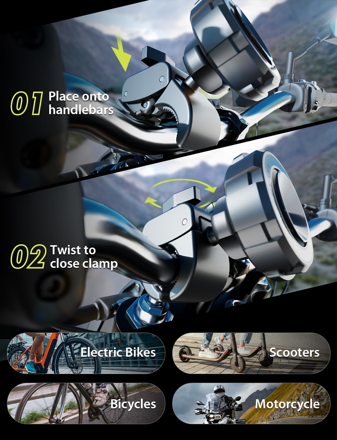 Bracketron MagAlign MAX MagSafe Magnetic Bike Phone Mount