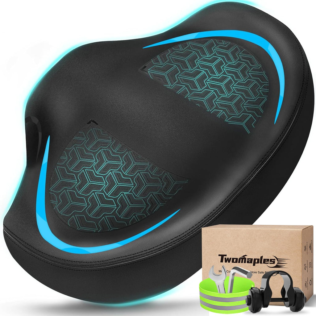Oversized Noseless Padded Bike Saddle for Men and Women