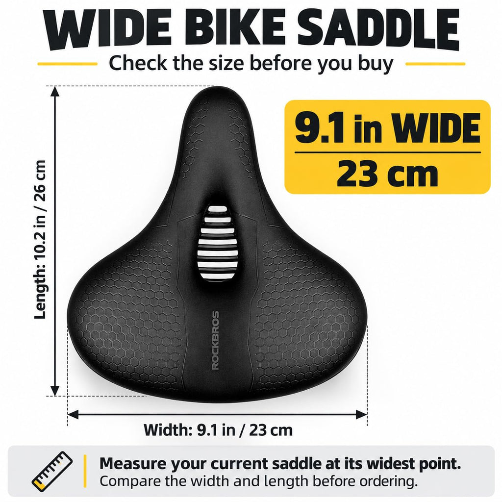 ROCKBROS Memory Foam Comfort Bike Saddle for Road and MTB