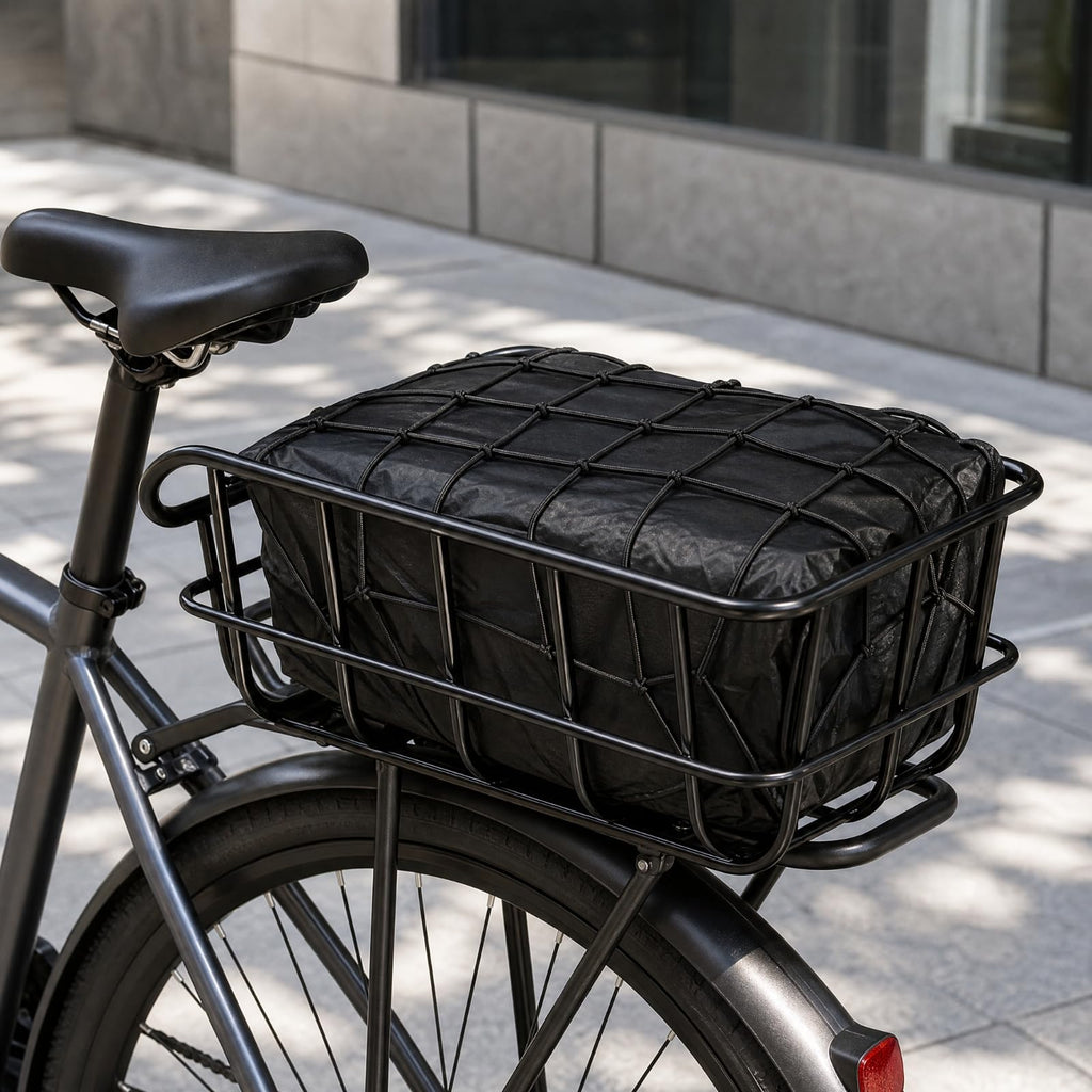 petsola High-Carbon Steel Rear Bike Basket with Waterproof Cover