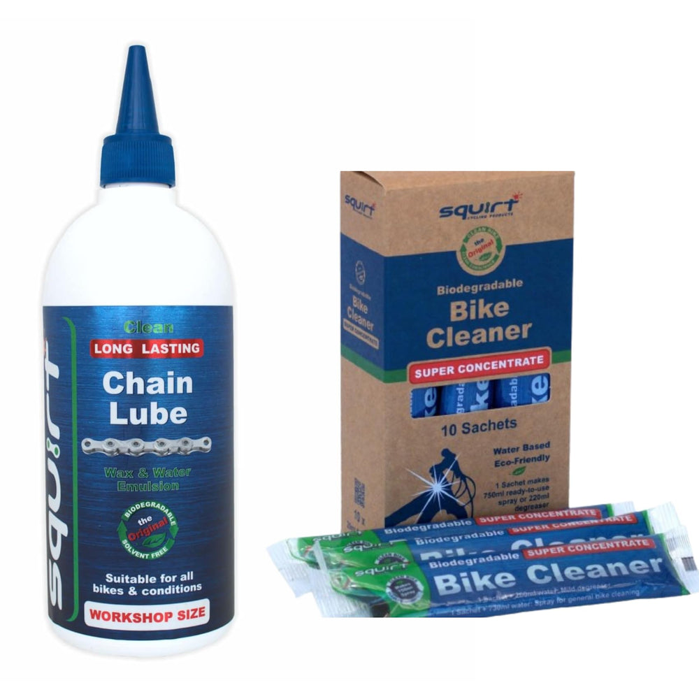 Squirt 500ml All-Weather Bike Chain Lube & Cleaner Bundle