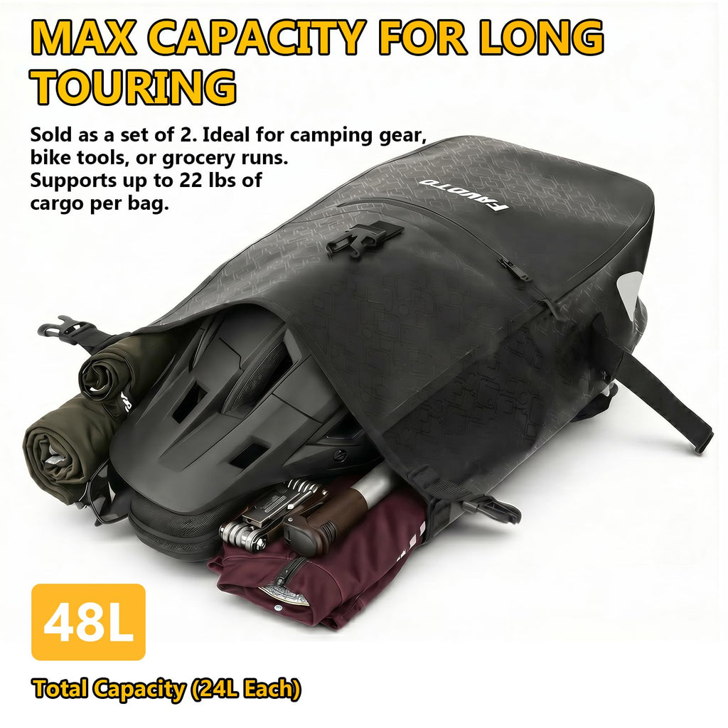 Favoto 2-Pack Waterproof Quick-Release Bike Pannier Bags