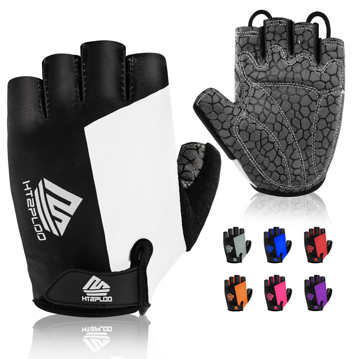 HTZPLOO Lightweight Half-Finger Padded Cycling Gloves