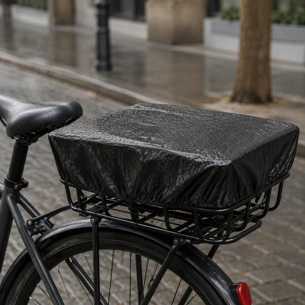 petsola High-Carbon Steel Rear Bike Basket with Waterproof Cover