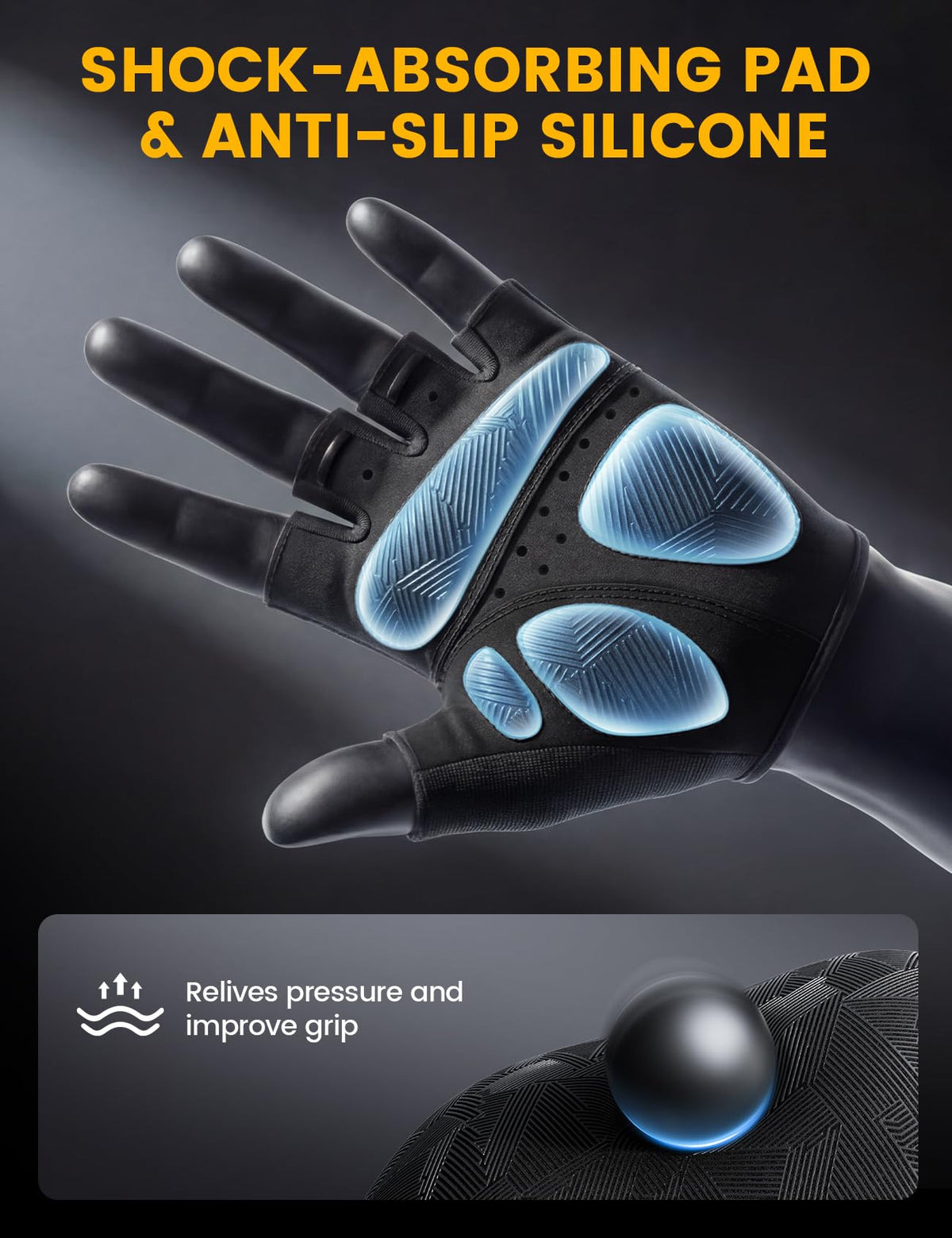 Lamicall Breathable Anti-Slip Padded Cycling Gloves for Men & Women