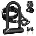 Sportneer Heavy-Duty 17mm Bike U-Lock with 5ft Steel Cable