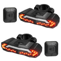 2-Pack USB Rechargeable Bike Alarm Taillights with Turn Signals