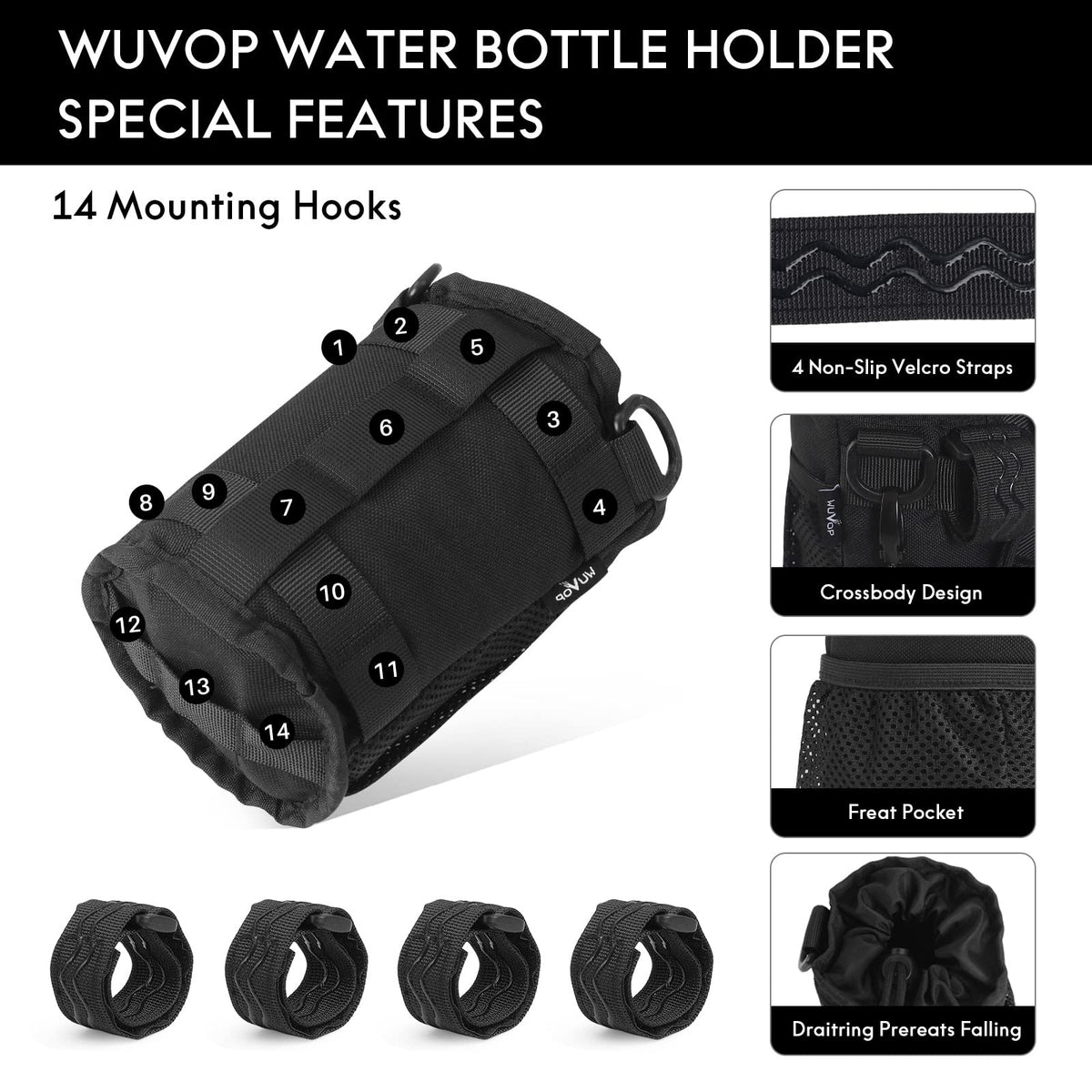 WUVOP Handlebar-Mounted Bike Cup and Water Bottle Holder