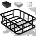 Heavy-Duty Rear Bike Cargo Basket with Waterproof Liner and Net