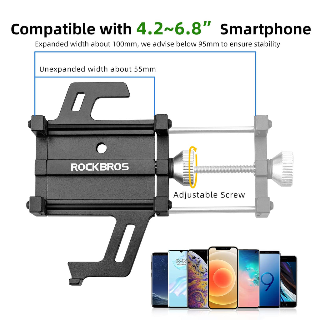 ROCKBROS 5-Claw Anti-Shake Bike and Motorcycle Phone Mount