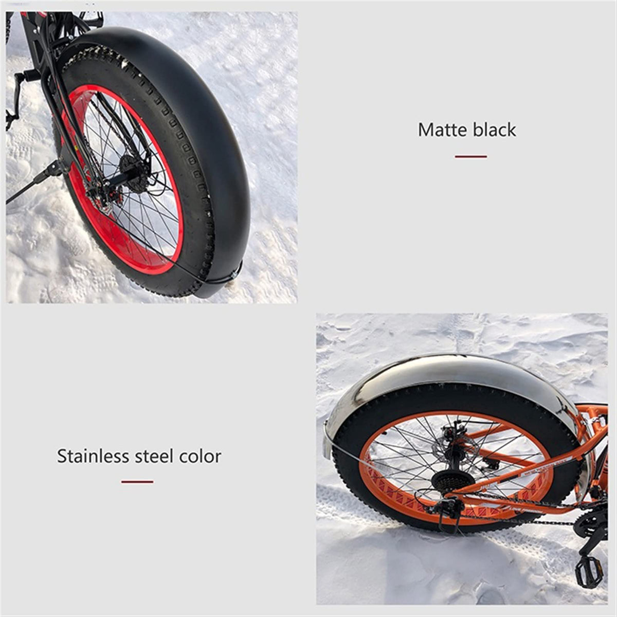 MBROS Full-Coverage Front and Rear Fat Bike Fender Set