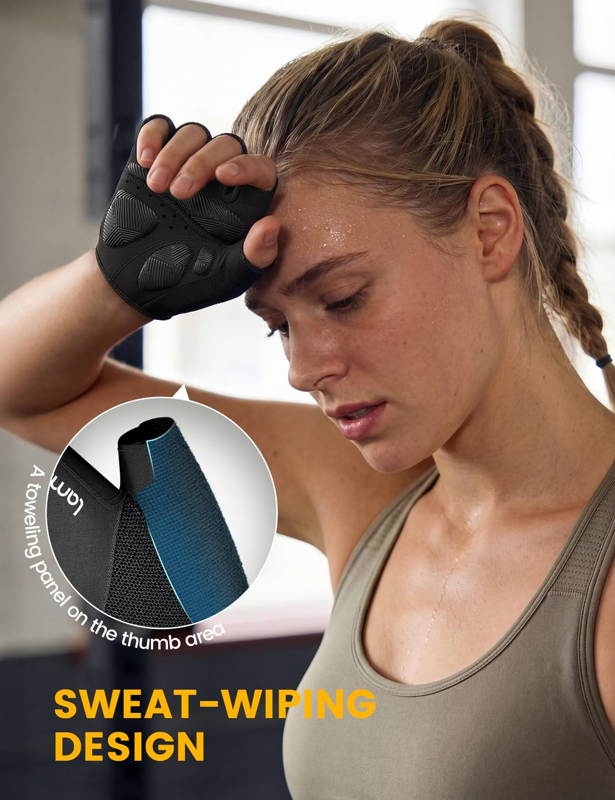 Lamicall Breathable Anti-Slip Padded Cycling Gloves for Men & Women