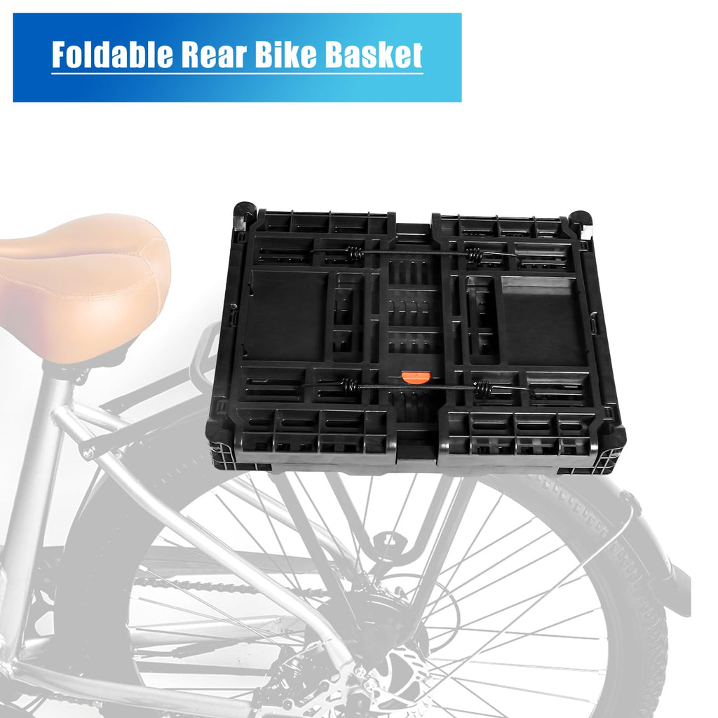 YEEGO DIRECT Foldable Rear Bike Cargo Basket with Collapsible Crate