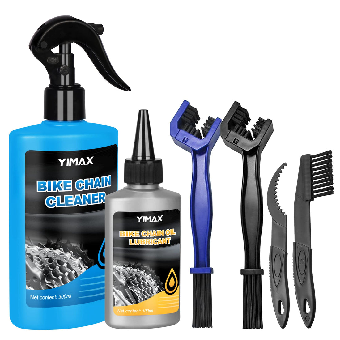 YIMAX Bike Chain Cleaning Kit with Lubricant and Brushes