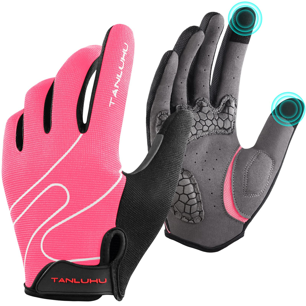 Tanluhu Full-Finger Touchscreen Padded MTB Cycling Gloves