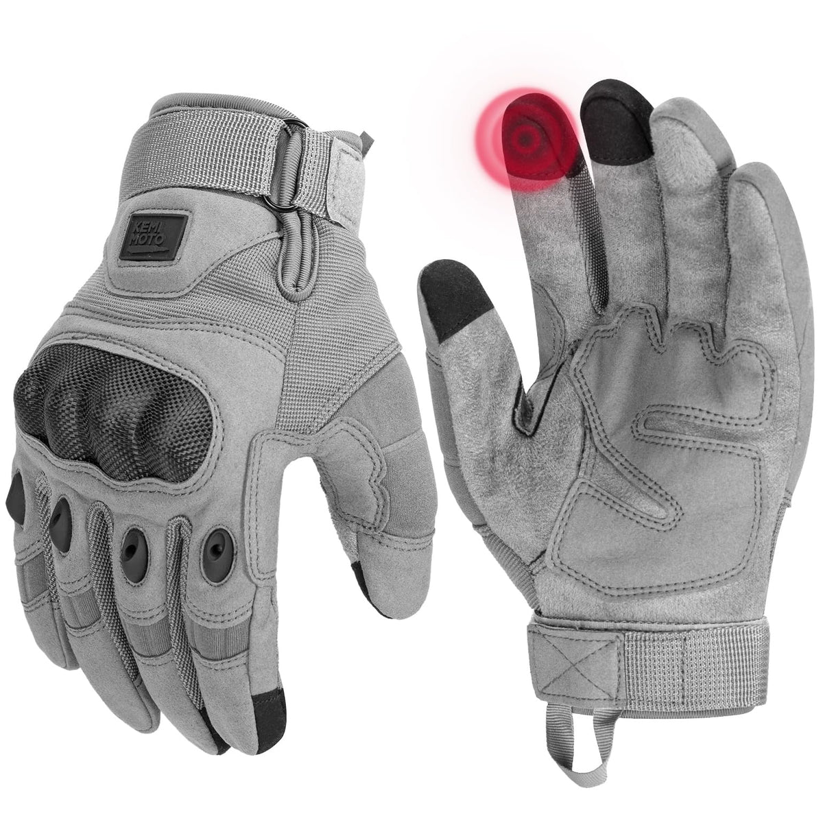 KEMIMOTO Men's Hard-Shell Touchscreen Motorcycle Gloves