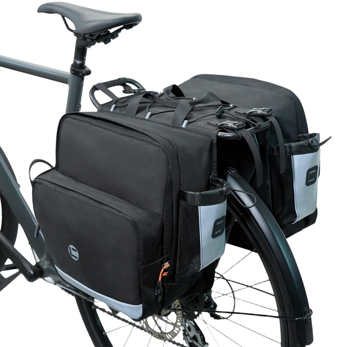 Kinetrail Bicycle Rear Rack Pannier Bag for Commuting