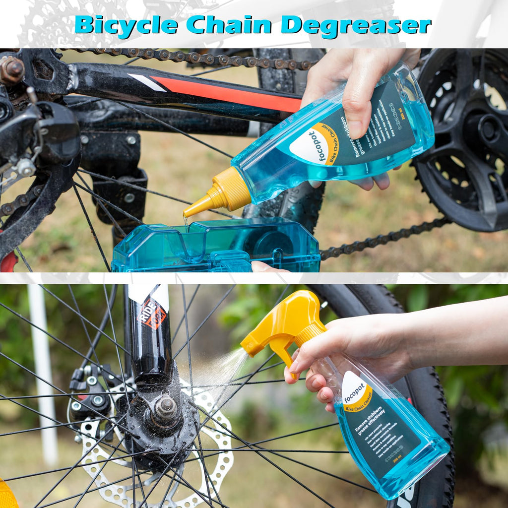 focopot Bike Chain Cleaning Kit with Degreaser and Lubricant