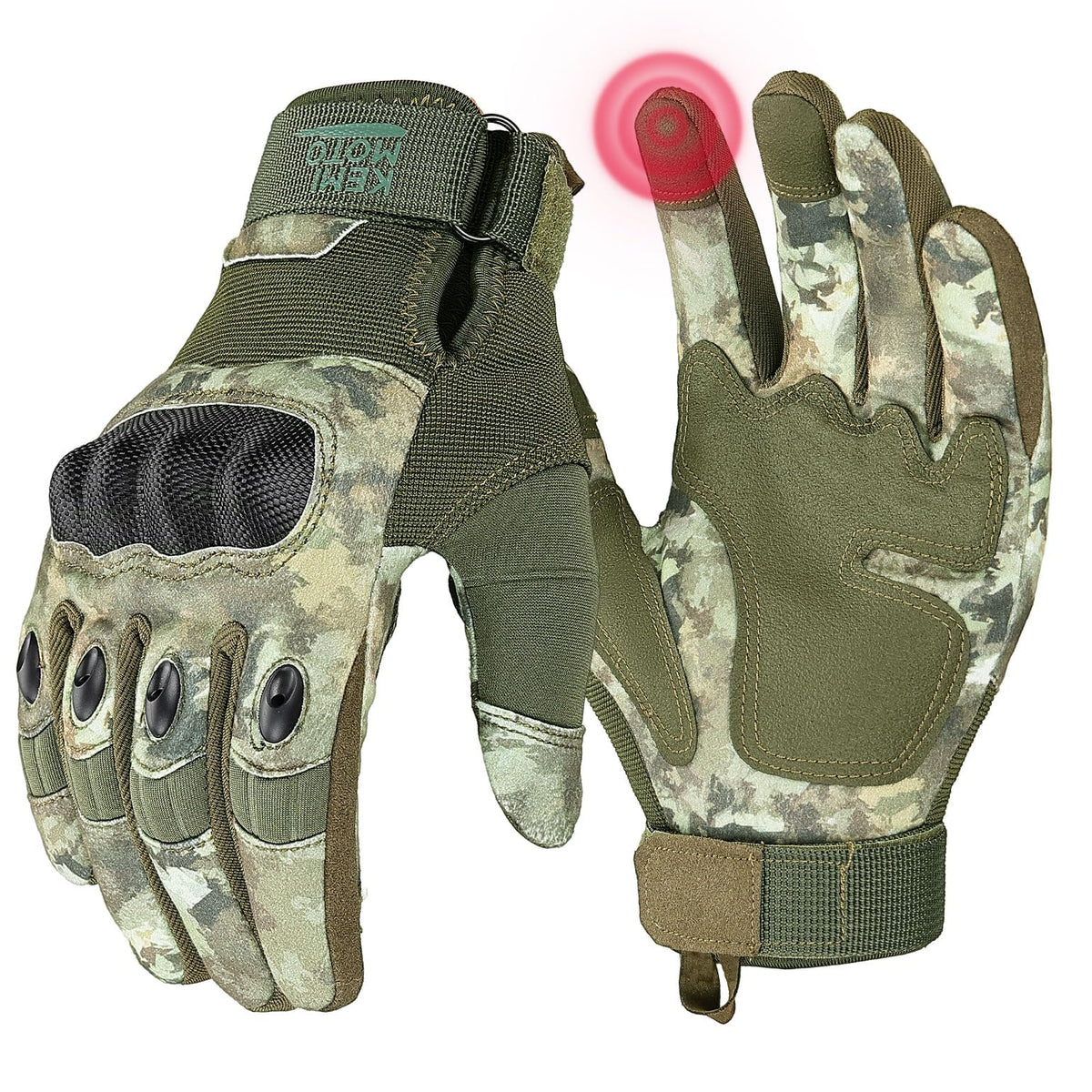KEMIMOTO Men's Hard-Shell Touchscreen Motorcycle Gloves