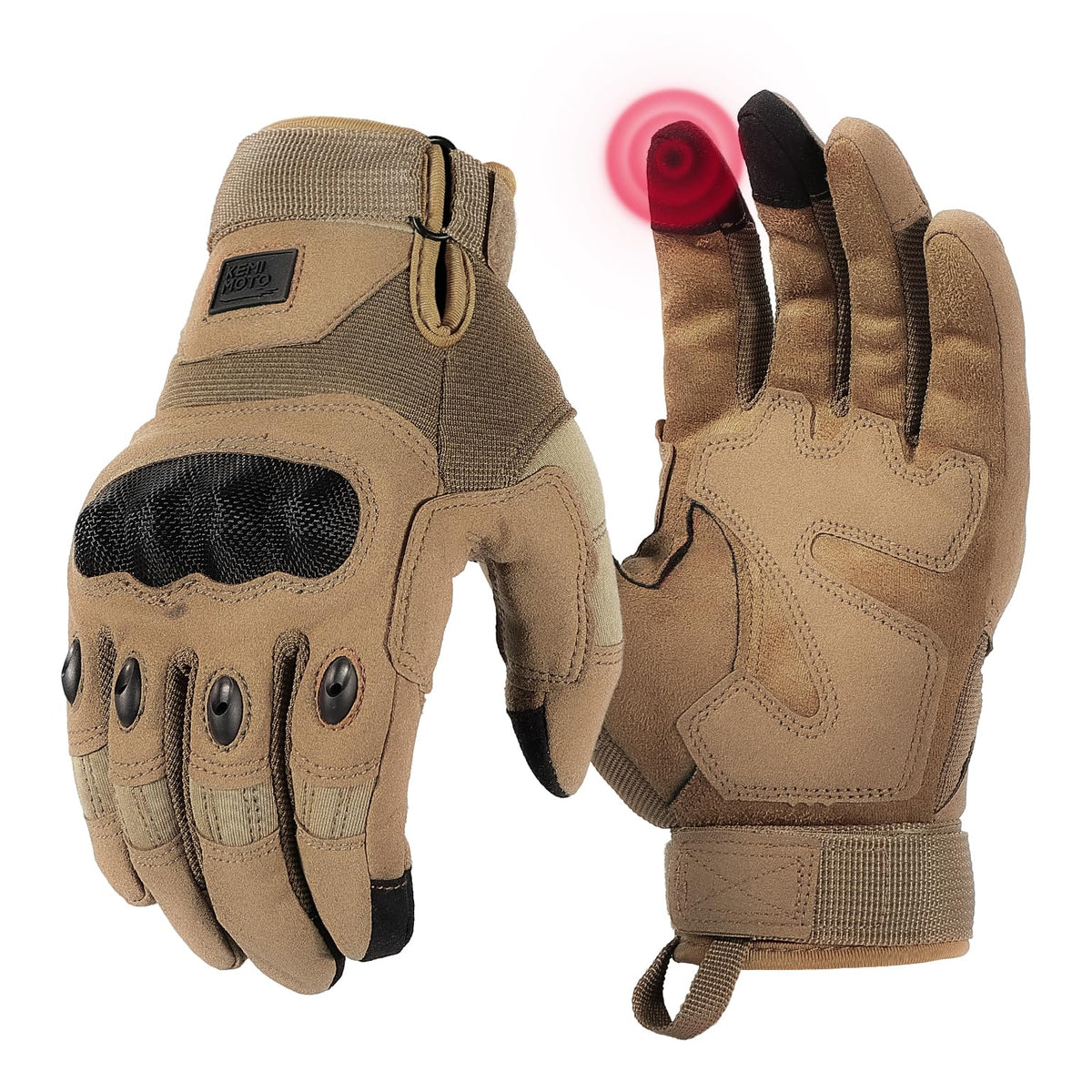 KEMIMOTO Men's Hard-Shell Touchscreen Motorcycle Gloves