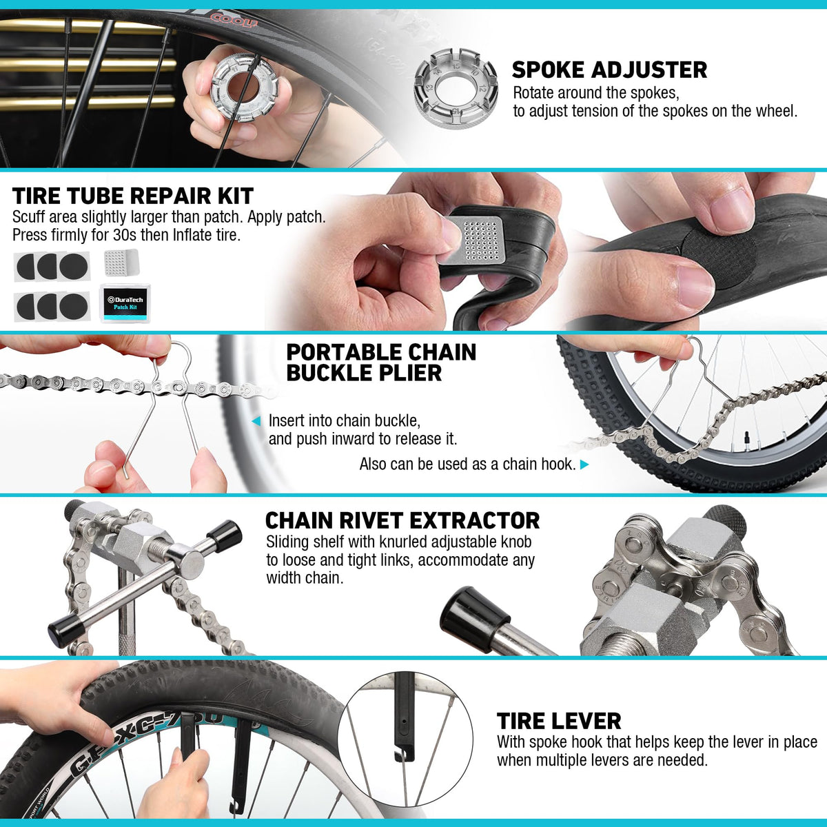 DURATECH Bicycle Repair and Maintenance Tool Kit with Storage Box