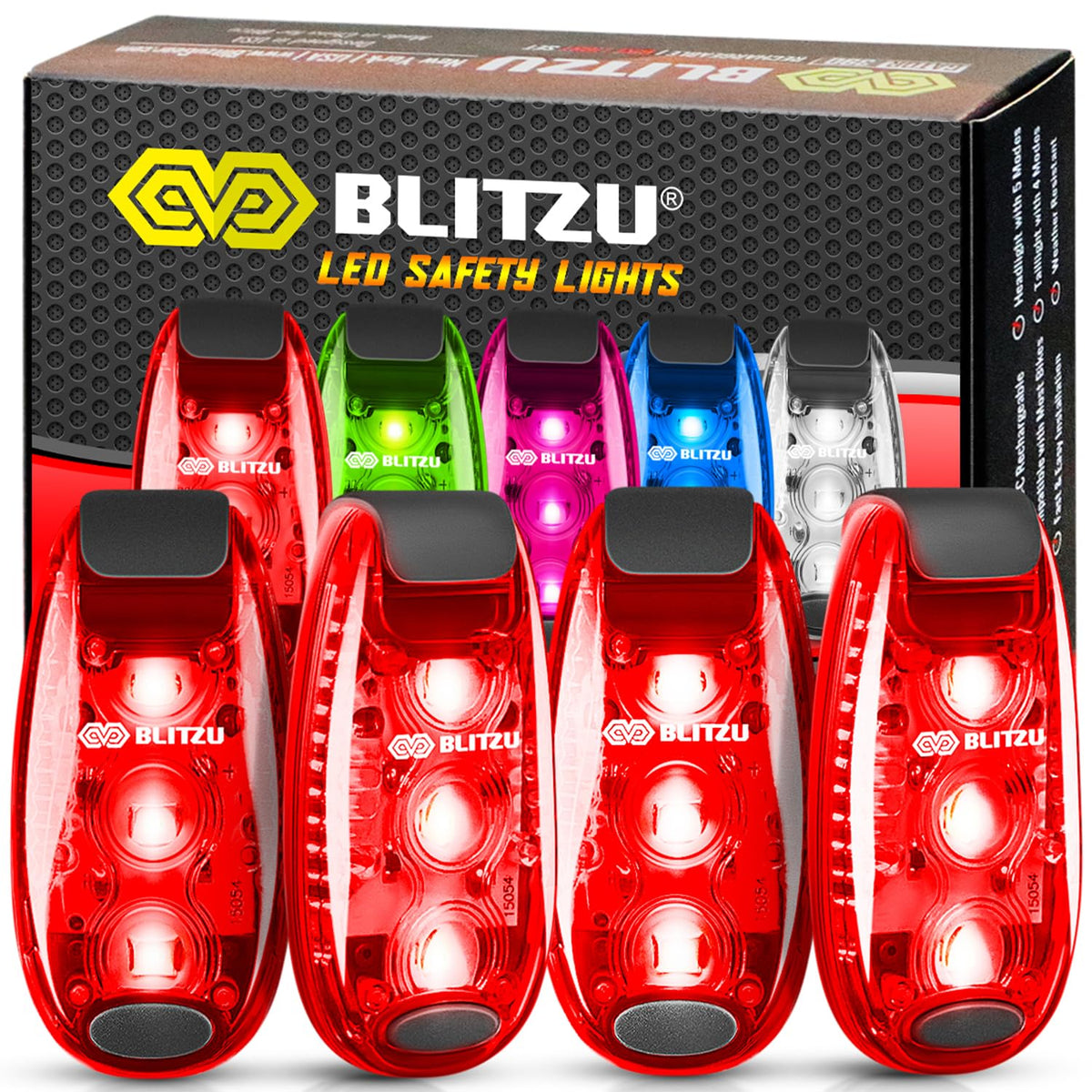 4-Pack Clip-On LED Safety Strobe Lights for High Visibility
