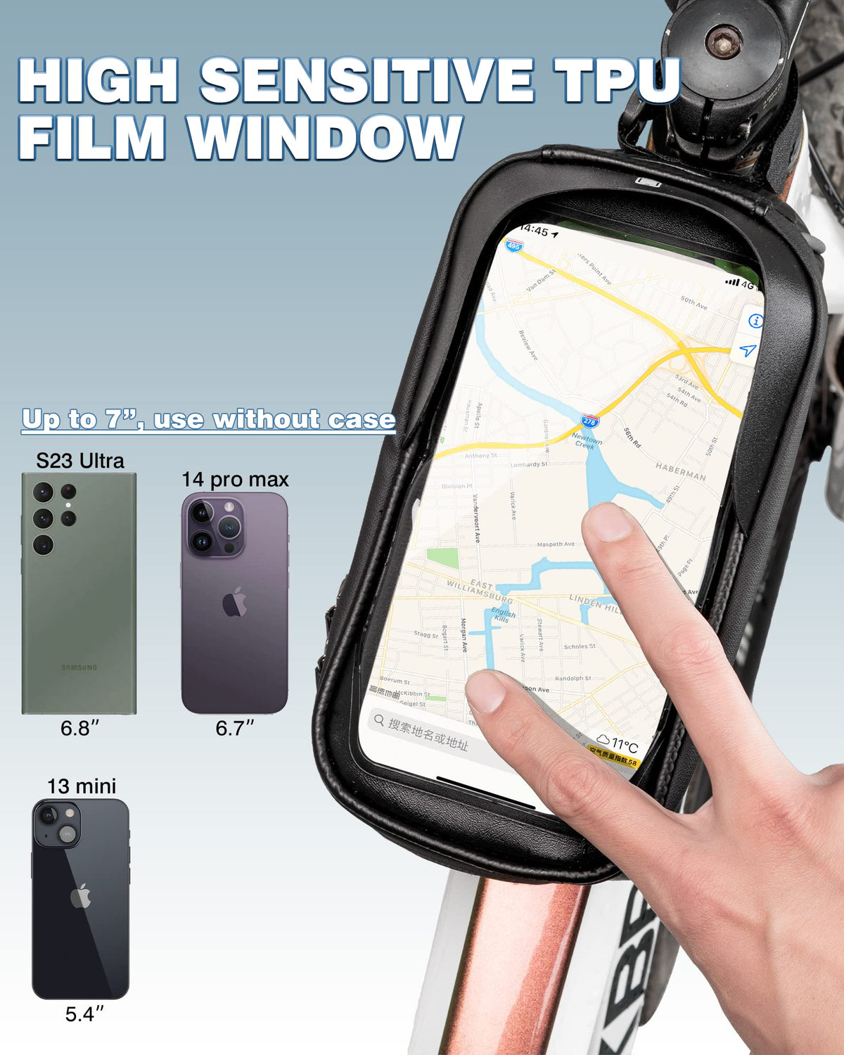 ROCKBROS Waterproof Bike Frame Phone Bag and Cycling Pouch
