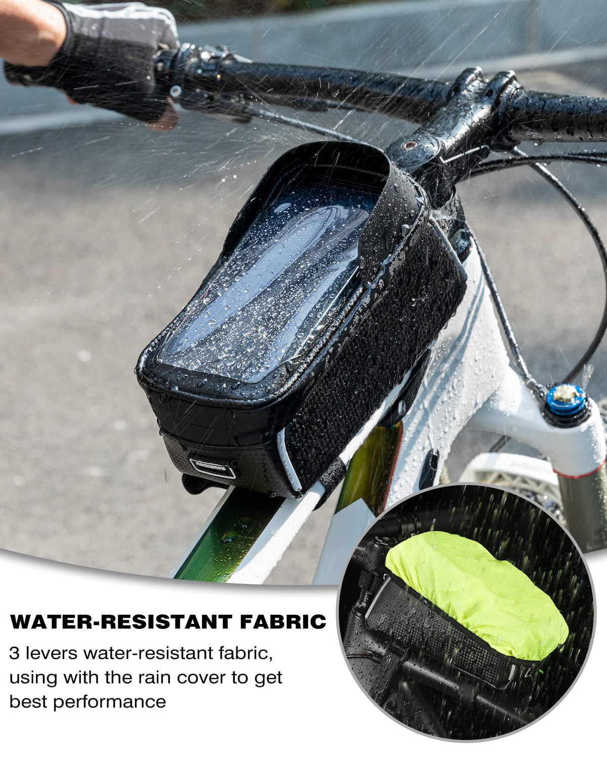 ROCKBROS Waterproof Bike Frame Phone Bag and Cycling Pouch