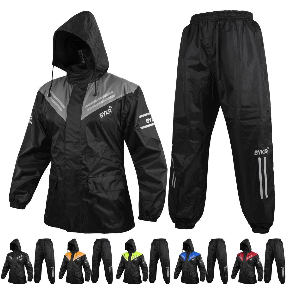 BYKR Unisex Waterproof 2-Piece Motorcycle Rain Suit