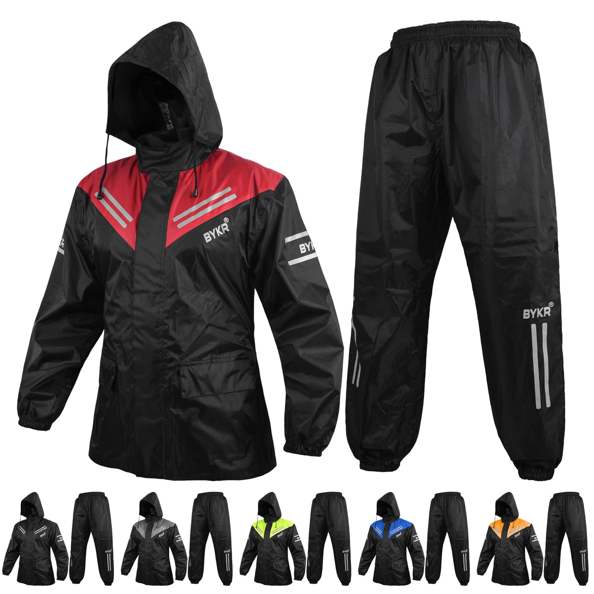 BYKR Unisex Waterproof 2-Piece Motorcycle Rain Suit