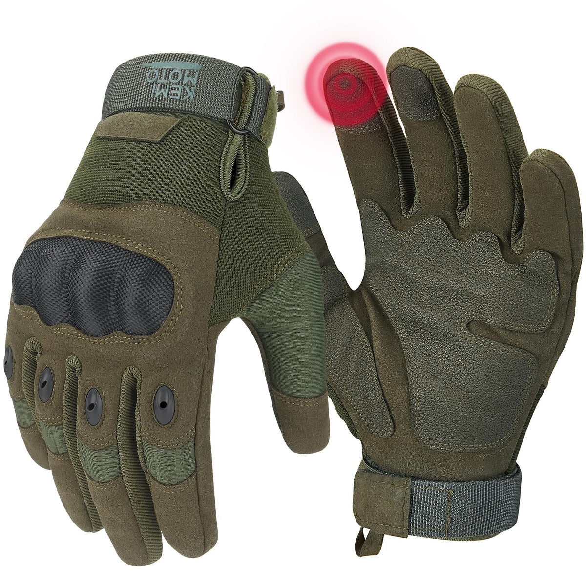 KEMIMOTO Men's Hard-Shell Touchscreen Motorcycle Gloves