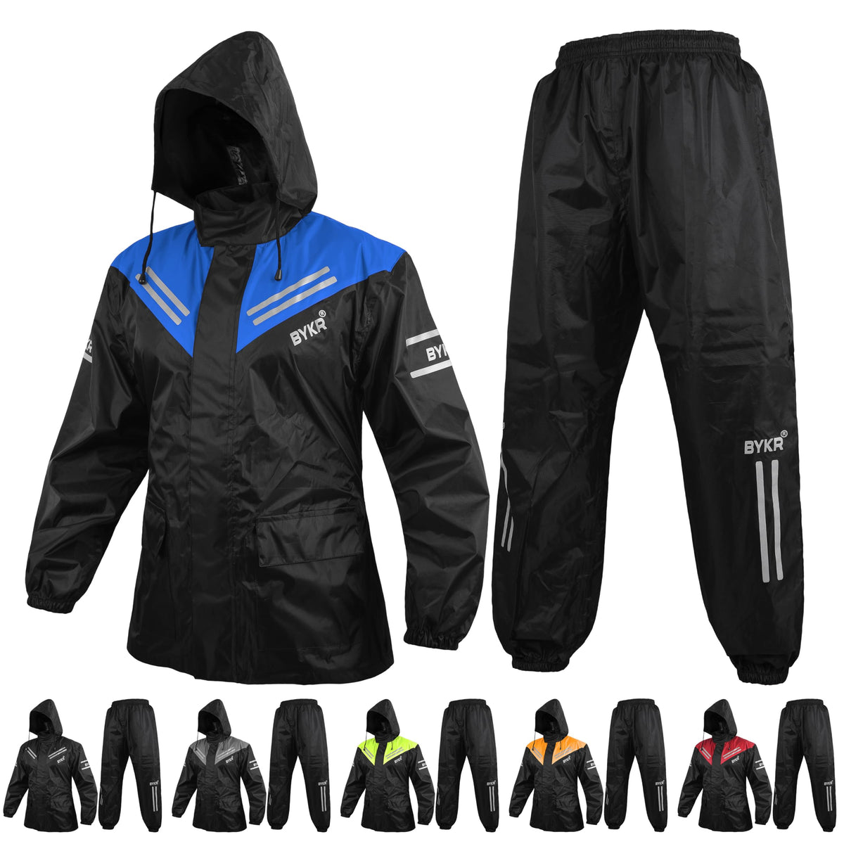 BYKR Unisex Waterproof 2-Piece Motorcycle Rain Suit