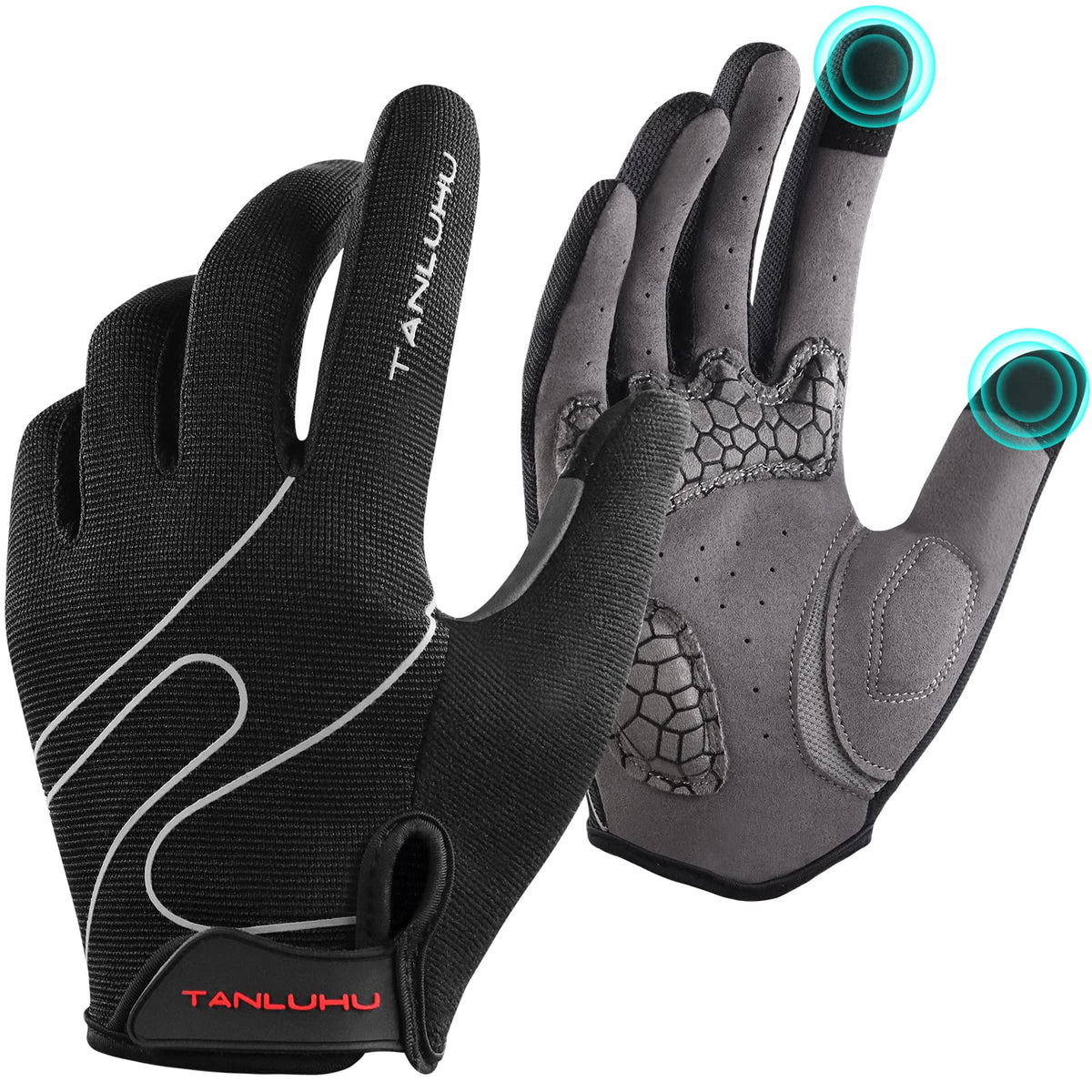 Tanluhu Full-Finger Touchscreen Padded MTB Cycling Gloves