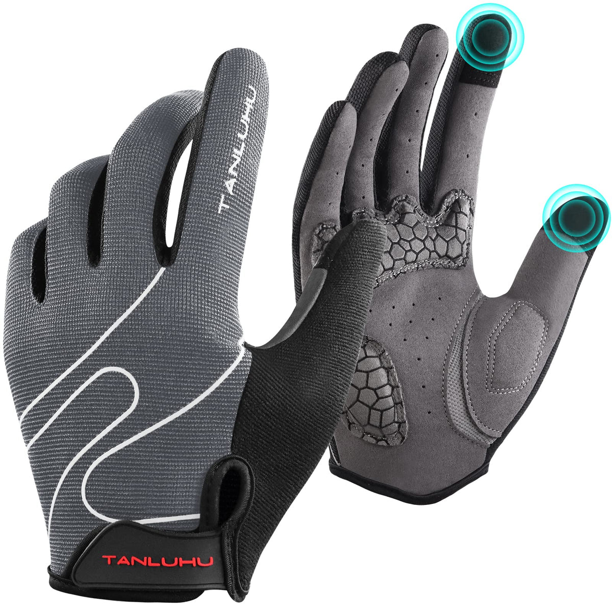 Tanluhu Full-Finger Touchscreen Padded MTB Cycling Gloves