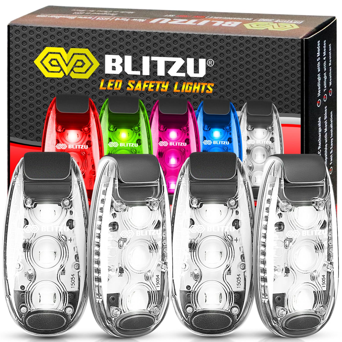 4-Pack Clip-On LED Safety Strobe Lights for High Visibility