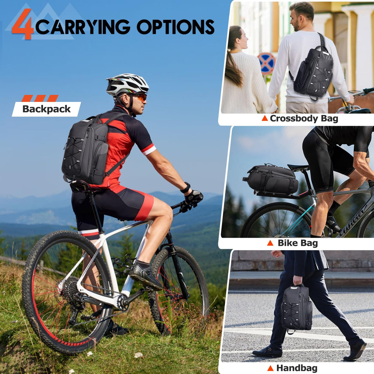 RAINSMORE 15L Waterproof E-Bike Rear Rack Trunk Bag
