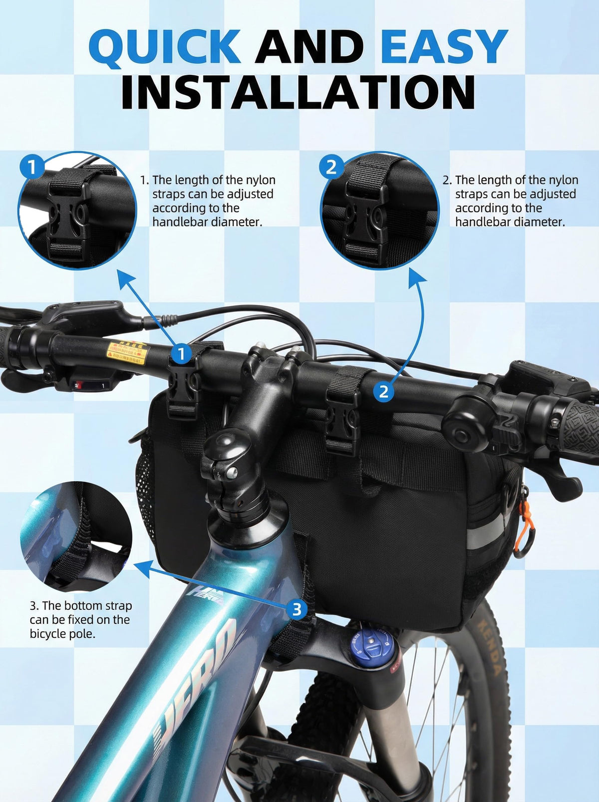 WINPRIM Bicycle Handlebar Storage Bag for Daily Cycling