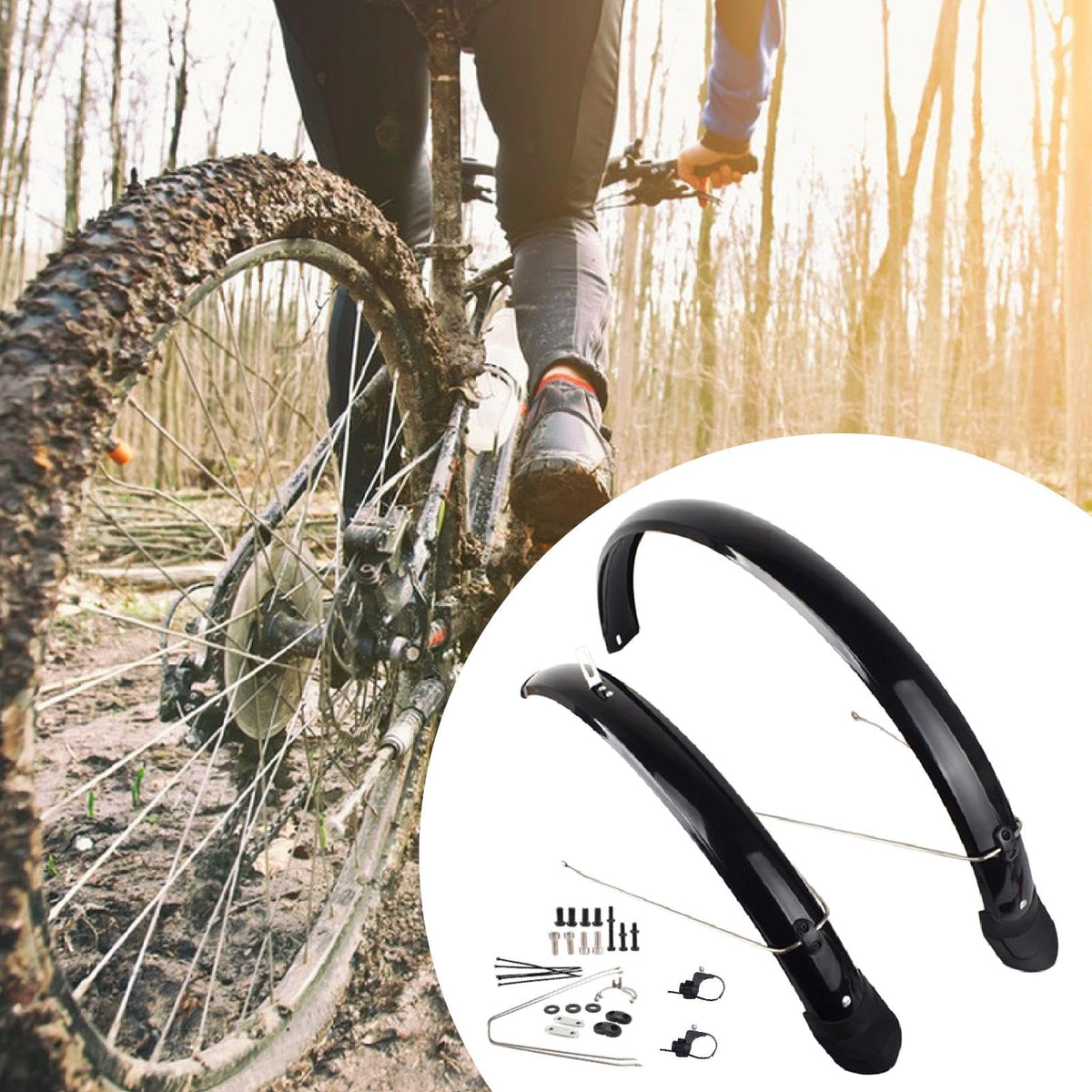 Yunmeryker Front and Rear Bike Mudguard Set for Folding Bikes