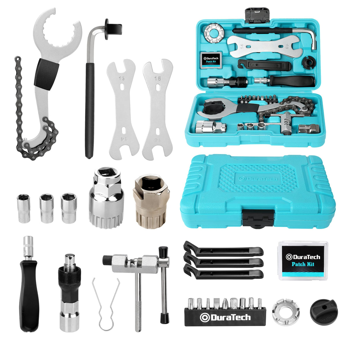 DURATECH Bicycle Repair and Maintenance Tool Kit with Storage Box