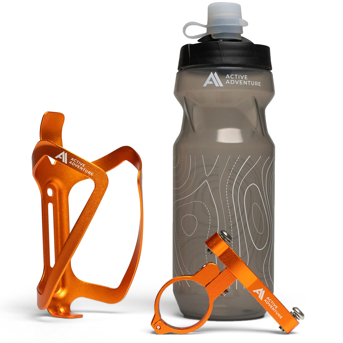 20 oz Bike Water Bottle and No-Screw Handlebar Holder Set