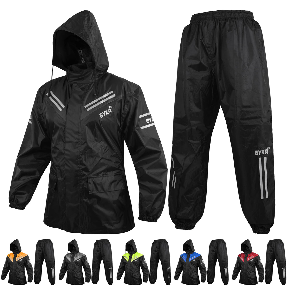 BYKR Unisex Waterproof 2-Piece Motorcycle Rain Suit