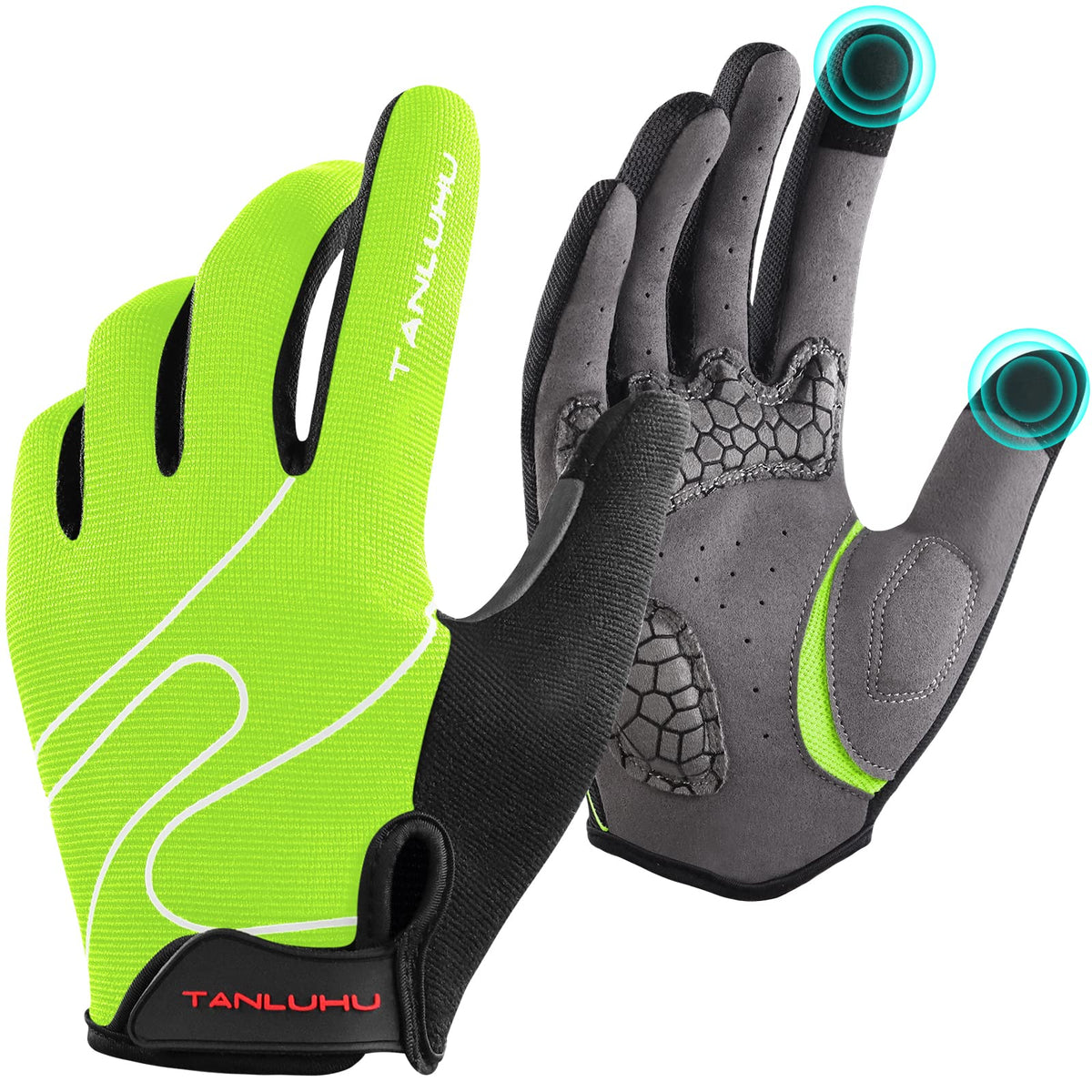 Tanluhu Full-Finger Touchscreen Padded MTB Cycling Gloves