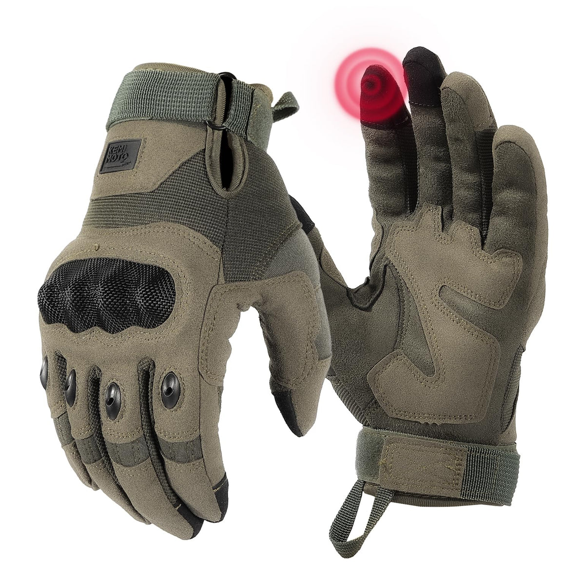 KEMIMOTO Men's Hard-Shell Touchscreen Motorcycle Gloves