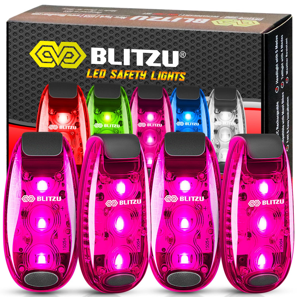 4-Pack Clip-On LED Safety Strobe Lights for High Visibility