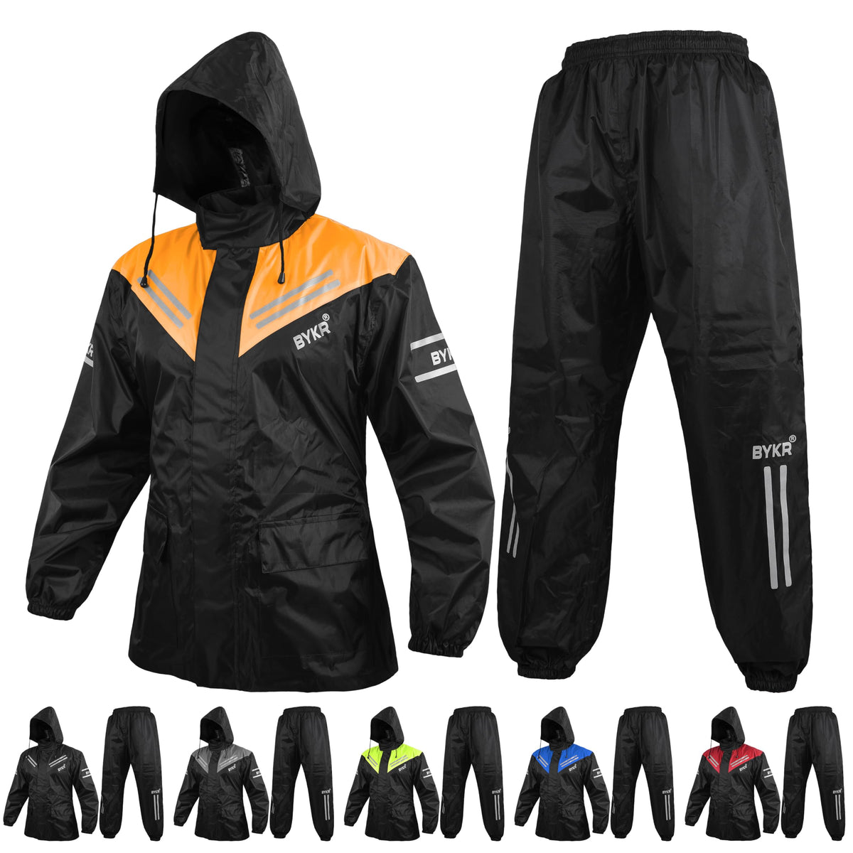 BYKR Unisex Waterproof 2-Piece Motorcycle Rain Suit
