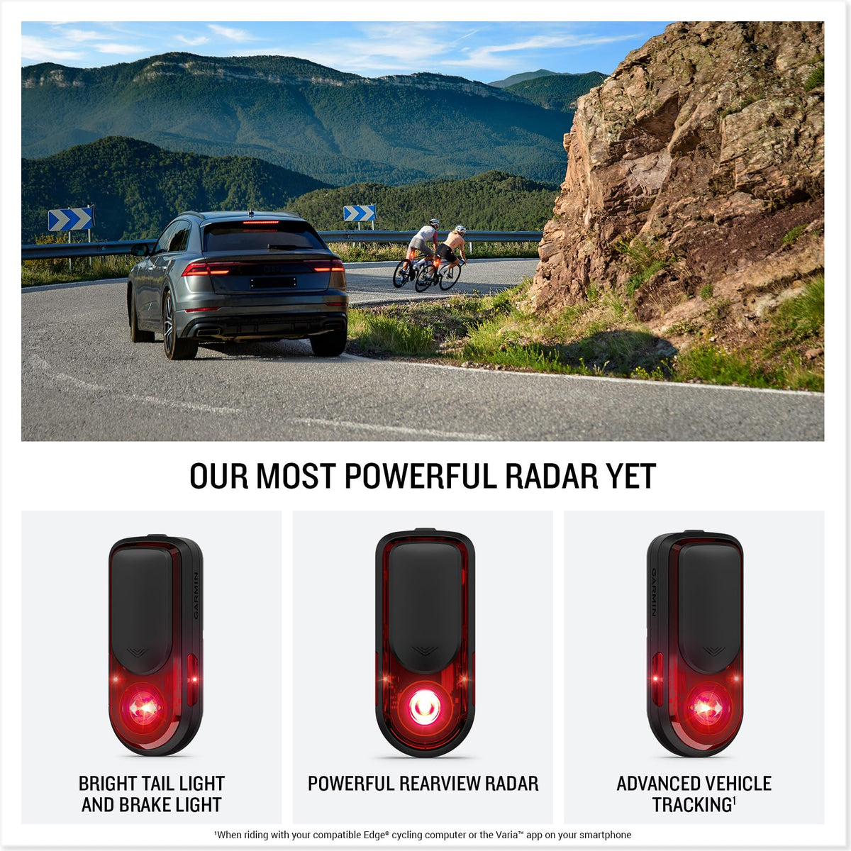 Garmin Varia RearVue 820 Cycling Rearview Radar and Tail Light