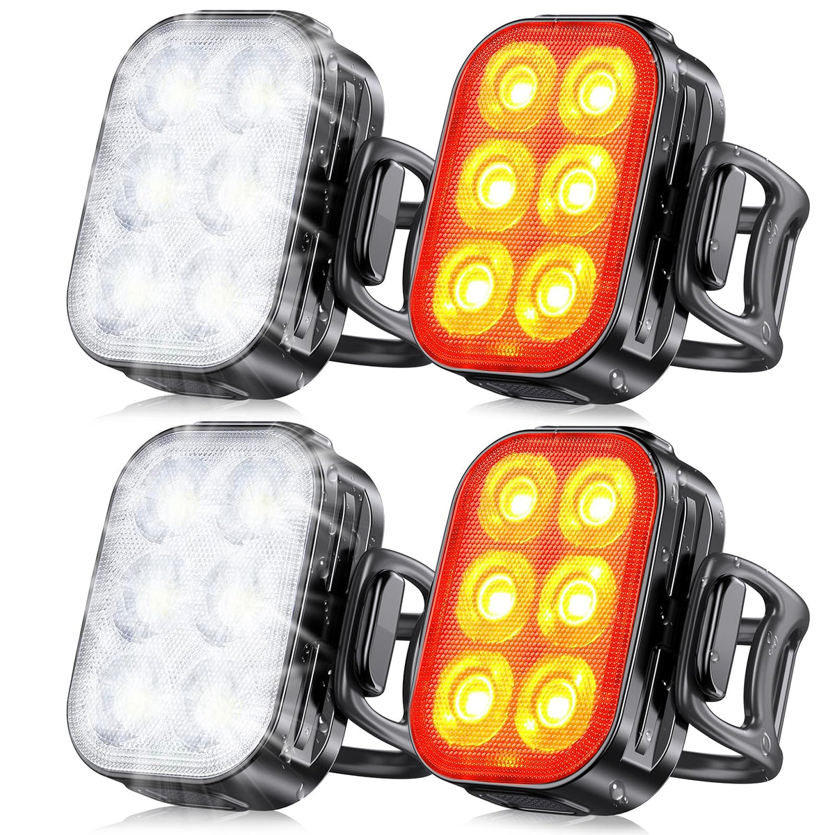 Zewdov USB Rechargeable Front and Rear Bike Light Set